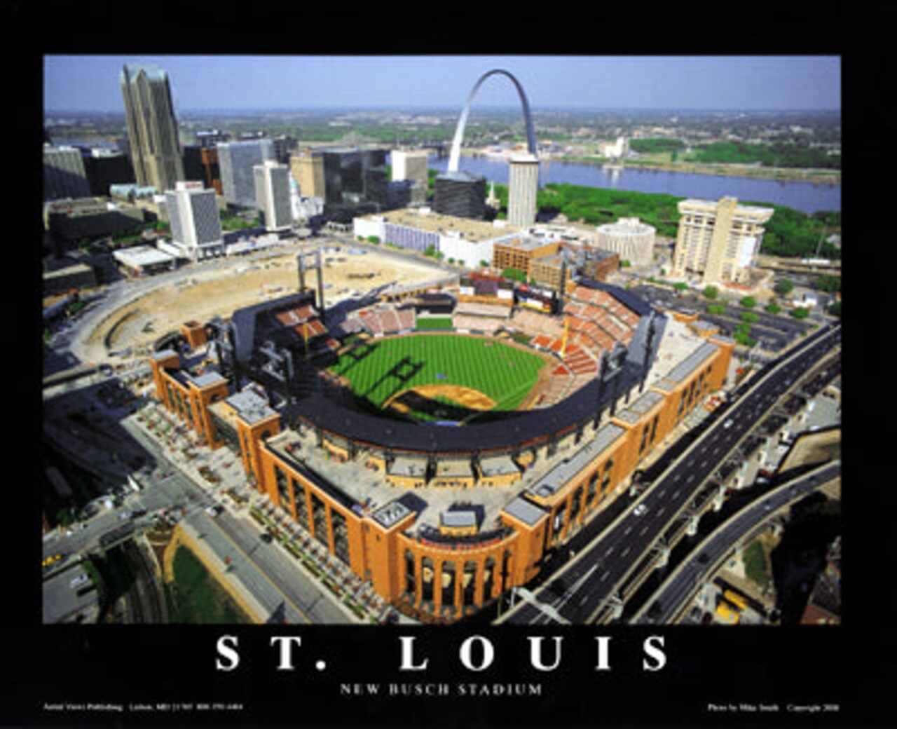 St. Louis, Missouri - New Busch Stadium by Mike Smith Wall Art Décor 22 x 28 Art Print
